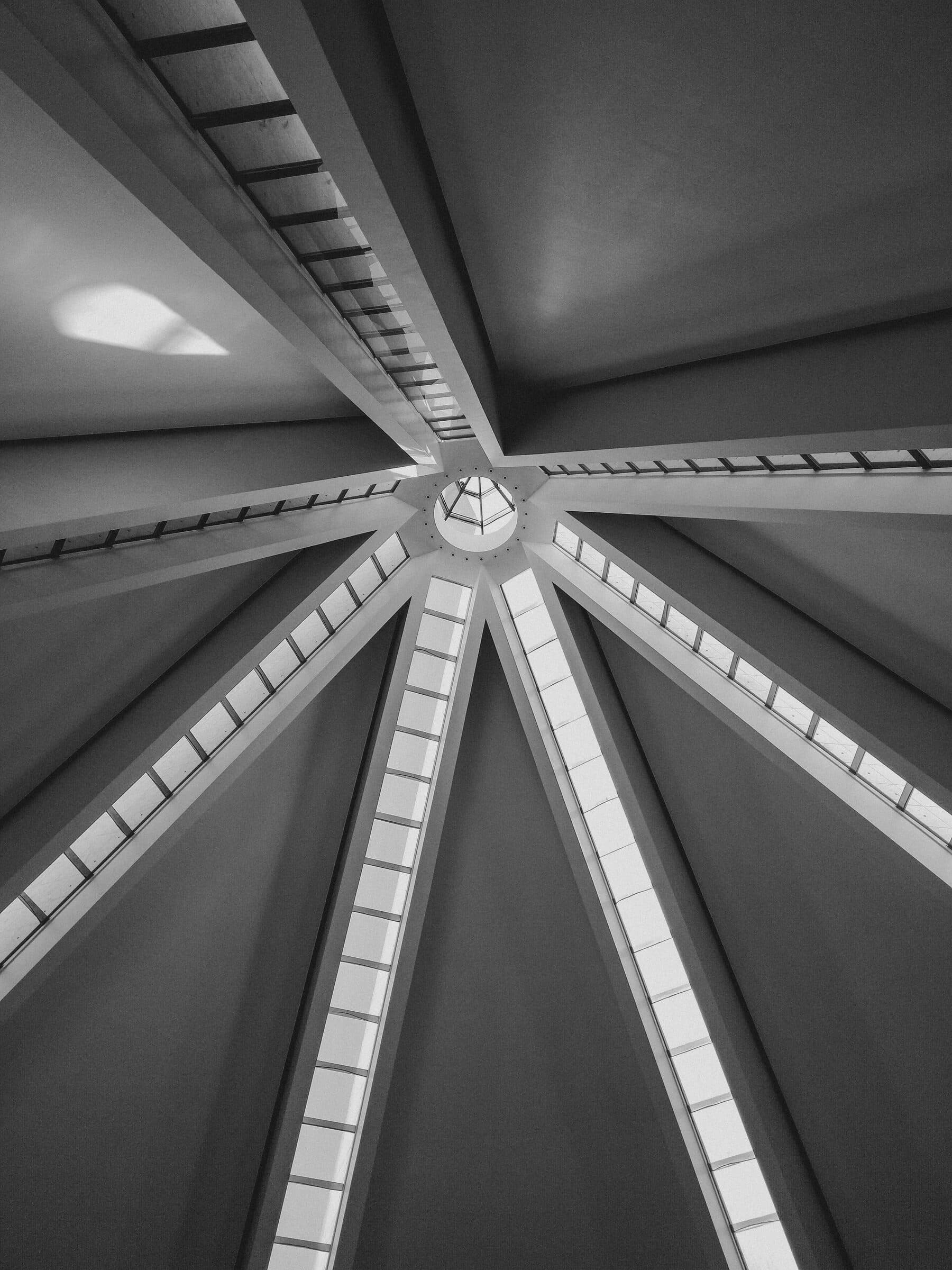 Light through church architecture